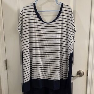 Torrid Navy and White Striped Top